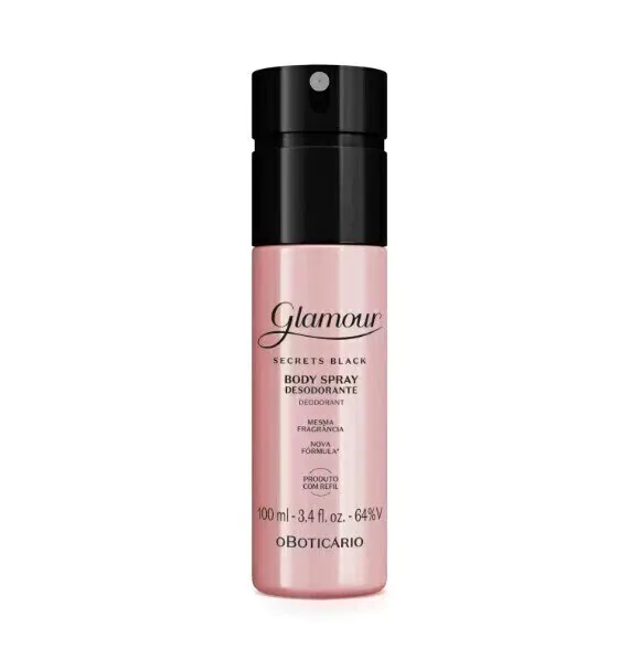 Body Spray Boticário Glamour Secrets Black 100ml