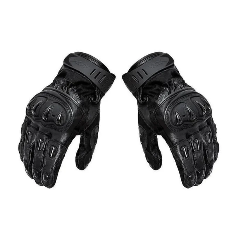 Luva Motociclista Cano Curto Couro X11 Impact Preta - Tam G