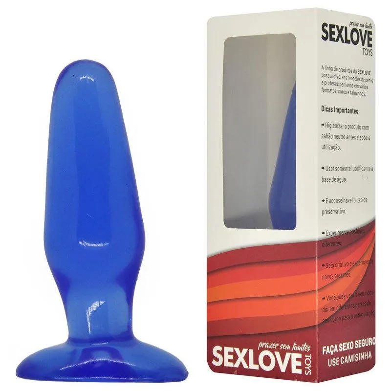 Plug Anal Azul Médio 14 Cm X 4 Cm