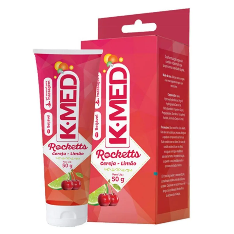 Lubrificante K-med Rockets Beijável 50g - Cereja E Limão