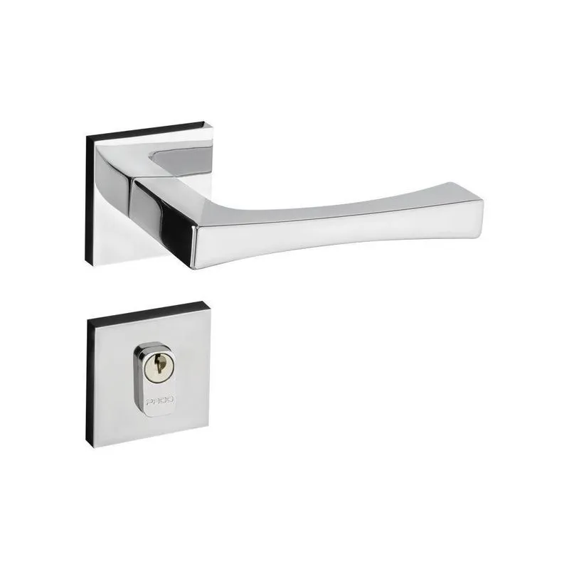Fechadura Vivaldi Cromada Roseta Quadrada 40mm Pado Externa
