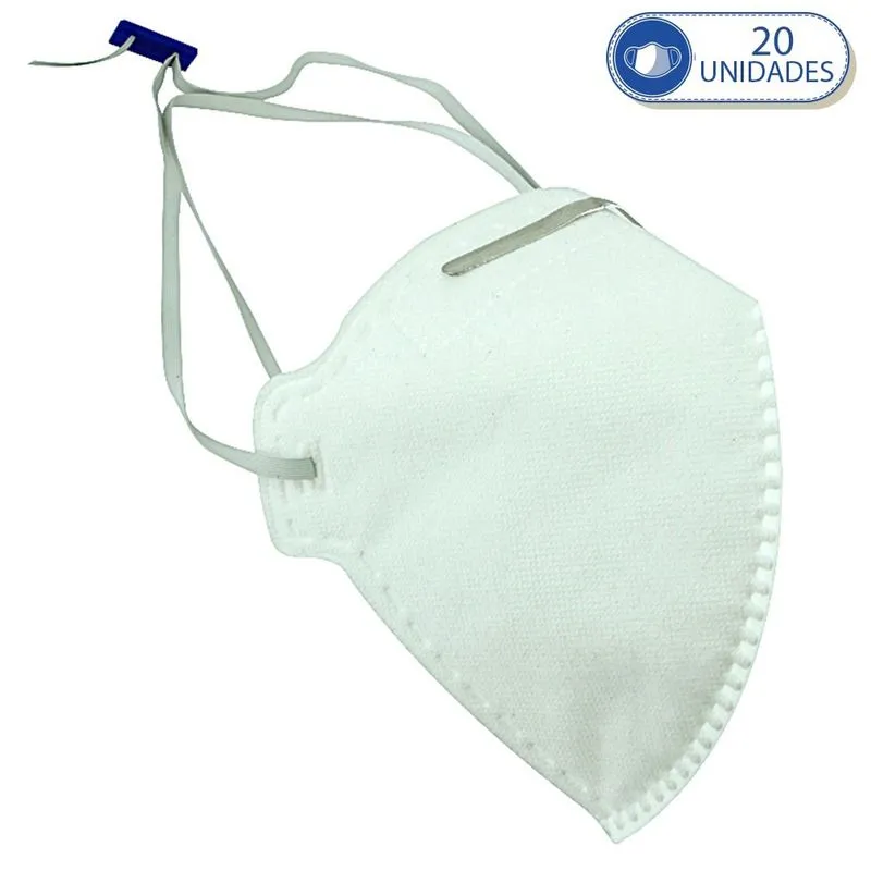20 Unidades Máscaras Descartáveis ksn PFF2 Com Clipe Nasal
