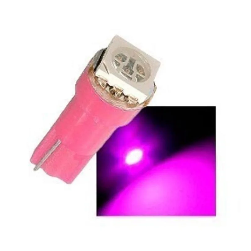 Kit 10 Lâmpadas Pinguinho T5 1 LED - Rosa Alta Luminosidade Longa Vida Útil Baixo Consumo