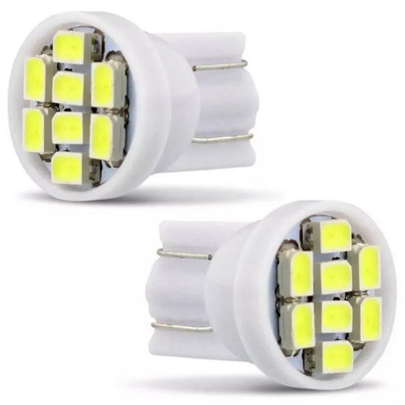 Par Lâmpada Led Pingo T10 8 Leds 12v Branco