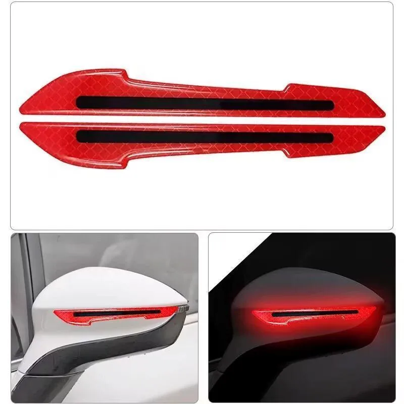 Par Adesivo Refletivo Para Retrovisor De Carro Vermelho