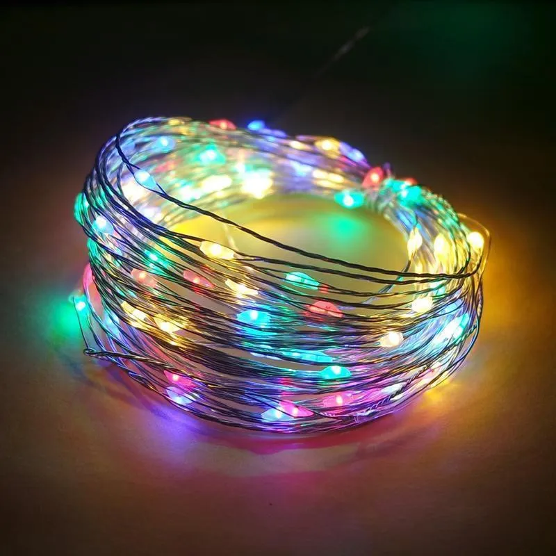 Fio De Fada 50 Leds 5M Cordão Luz Decoração Cor Rgb