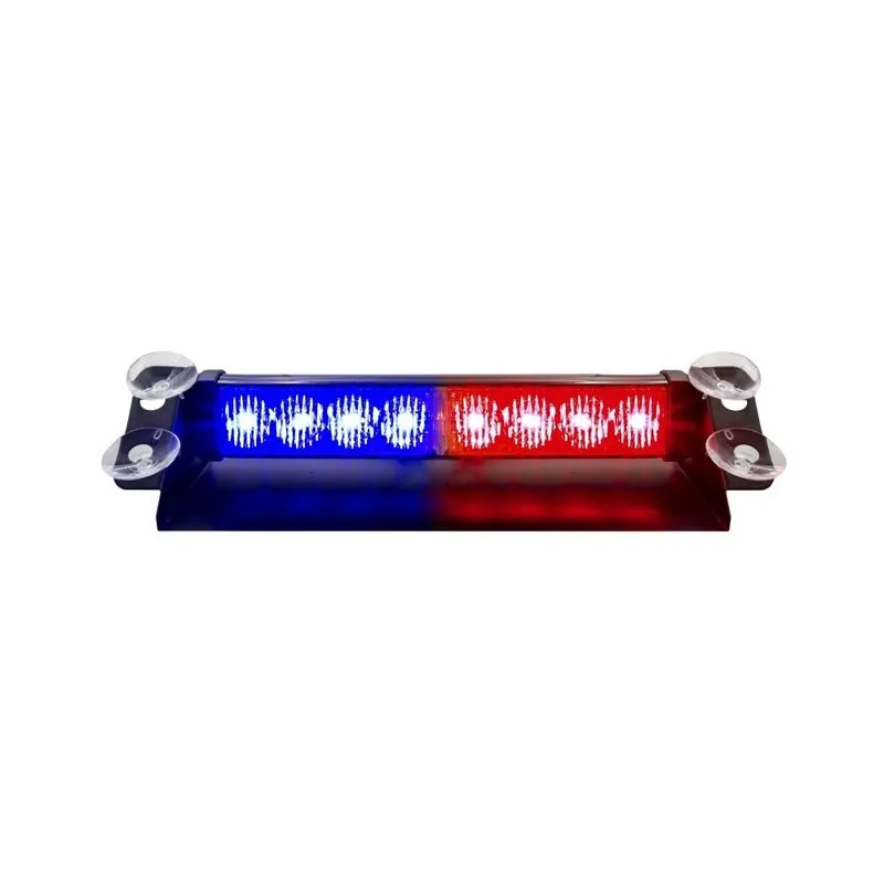 Luz Led Giroflex Para Parabrisa Azul E Vermelho 12v