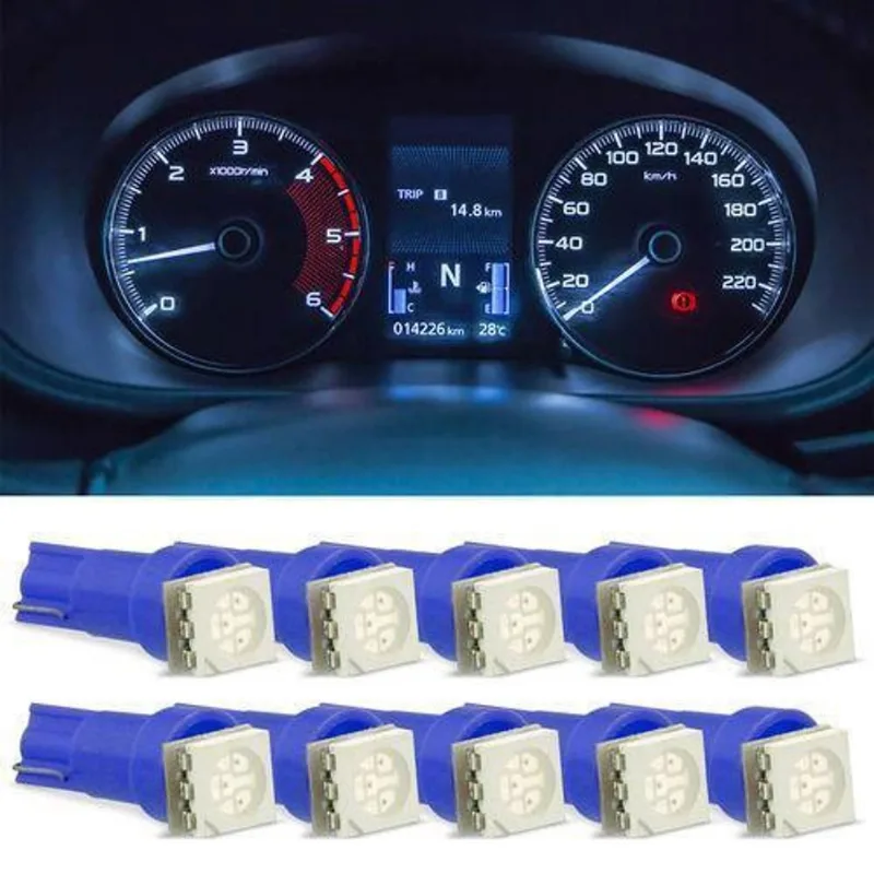 Kit 10 Lâmpadas Pinguinho T5 LED Azul - Alta Luminosidade e Economia