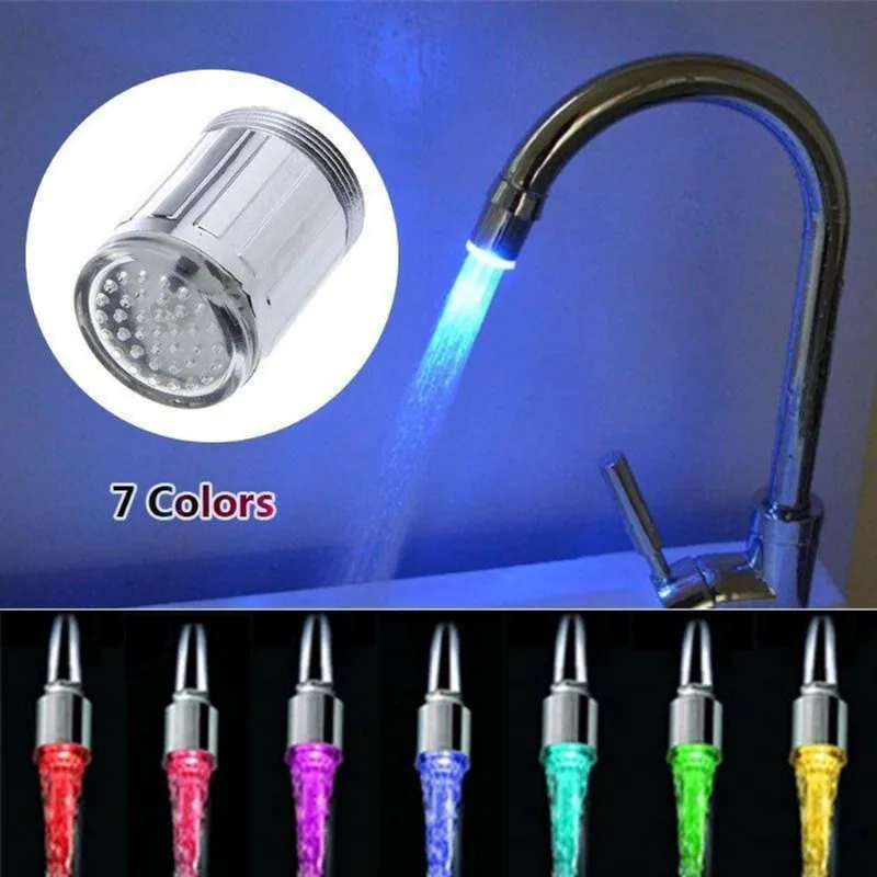 Adaptador Bico De Torneira 24Mm Banheiro Luz De Led Rgb