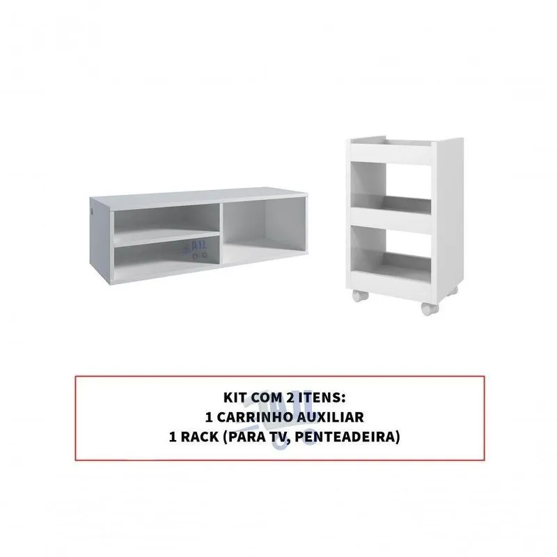 Conjunto Para Salão Nicho Aereo &amp; Carrinho Moderno 90cm Ajl