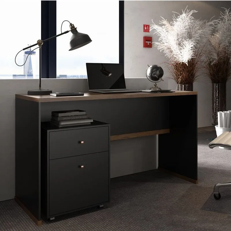 Kit Escritório Office Escrivaninha E Gaveteiro Berlin - Vianossa