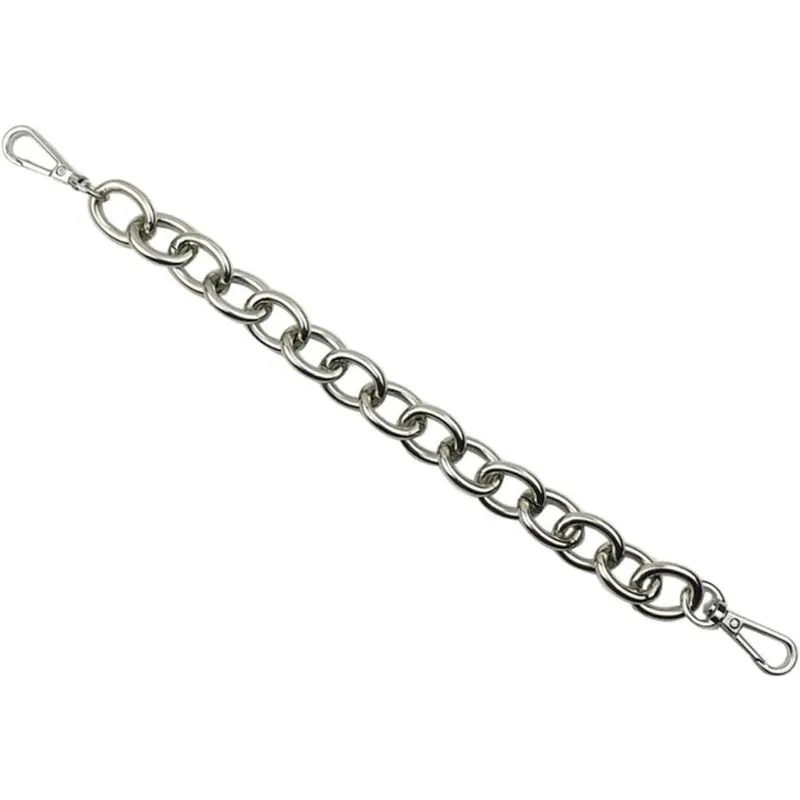 Alça De Bolsa Corrente De Metal Com Mosquetão Prata 30Cm