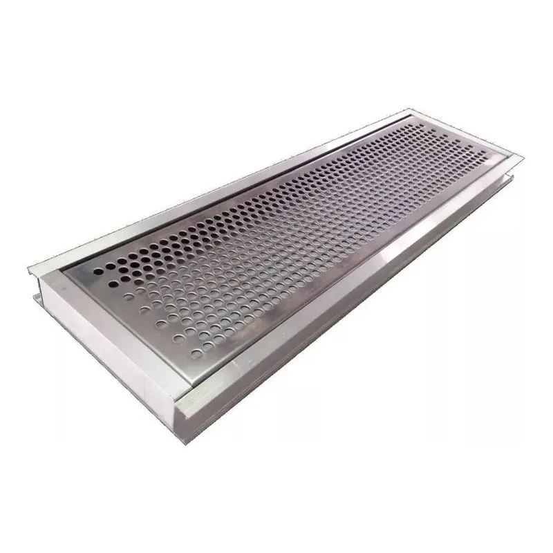 Grelha Ralo Linear Perfurada Em Inox 10x80cm Agua Pluvial