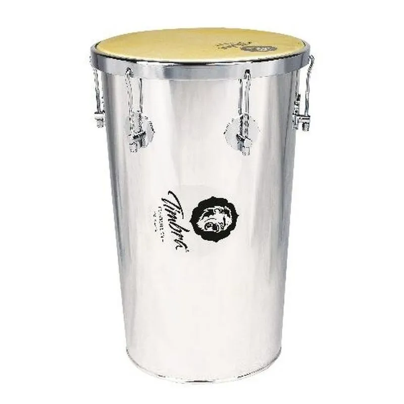 Tantan Reto 12 pol 50 cm Aluminio c/ Aro Cromado e Pele Animal Timbra 8252