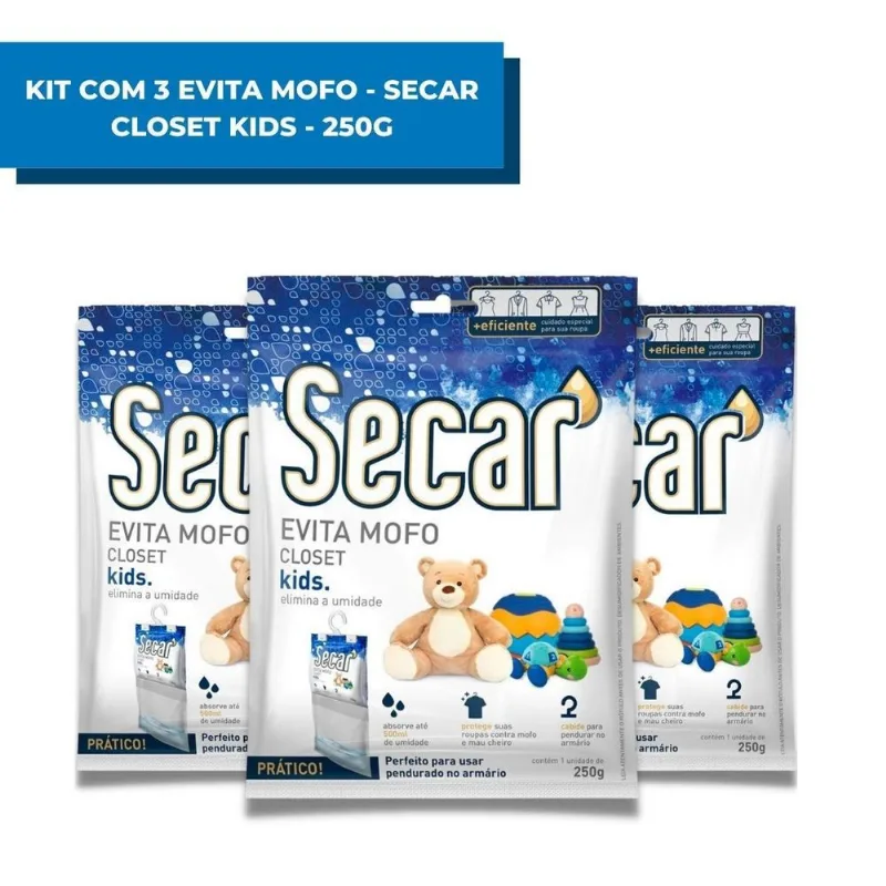 Kit Com 3 Evita Mofo Secar Original Closet Kids 250g
