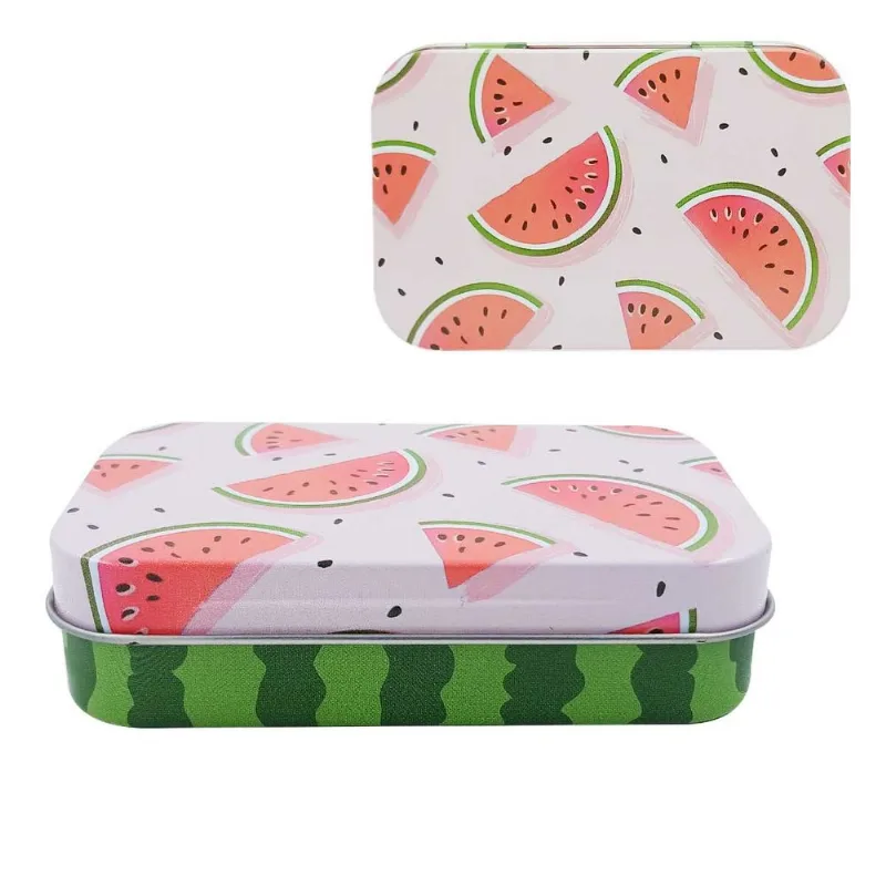 Lata Estampada Retangular 9,5x6cm em Metal Livon-Modelo 1