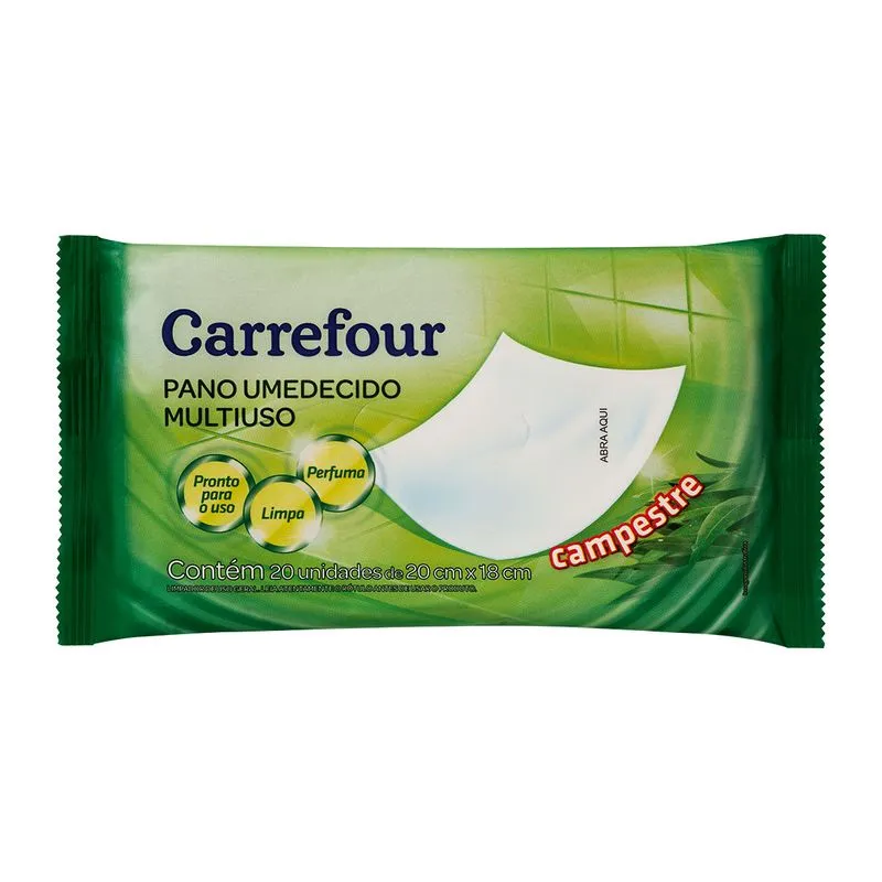 Toalha Umedecida Carrefour Campestre 20 Unidades