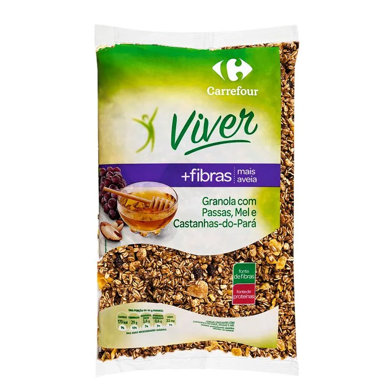Granola Integral com Passas e Mel Carrefour Viver 1Kg
