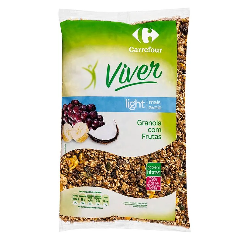 Granola Light com Castanha, Passas e Mel Carrefour Viver 1Kg