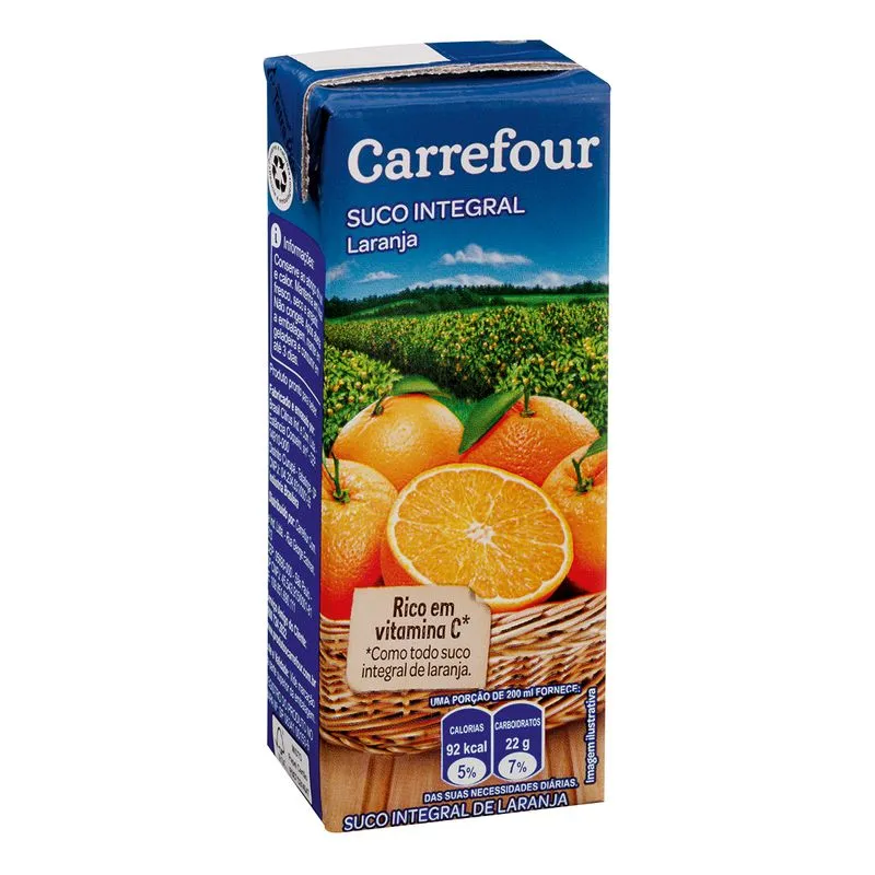 Suco de Laranja Integral Carrefour 200ml