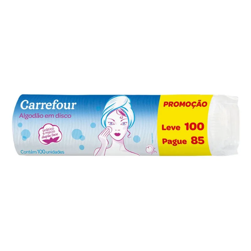 Disco de Algodão Carrefour 100 Unidades