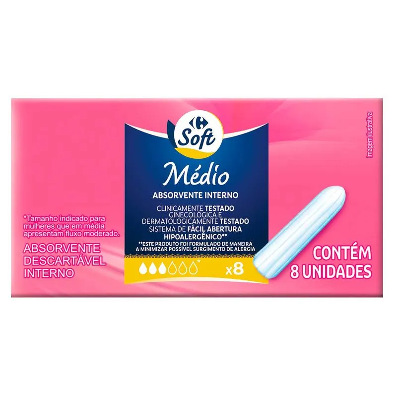 Absorvente Intímo Carrefour Médio 8 unidades