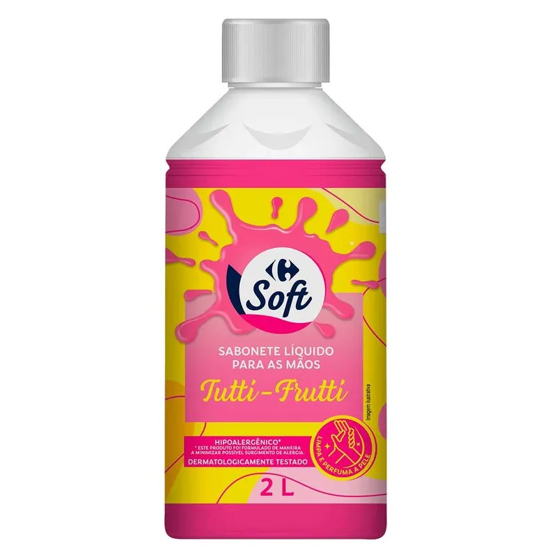 Sabonete Líquido para as Mãos Carrefour Soft Tutti -Frutti 2L Sabonete Líquido para as Mãos Carrefour Soft Tutti -Frutti 2L