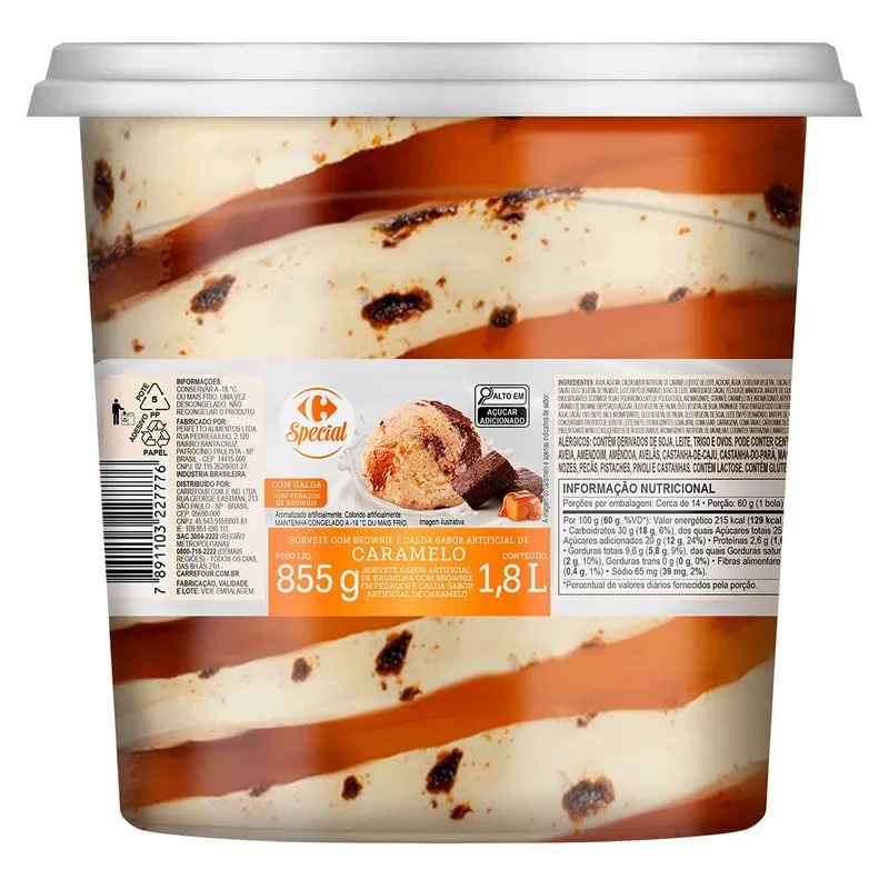 Sorvete Sabor Brownie Carrefour Special 1,8L