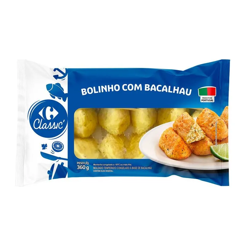 Bolinho de Bacalhau Congelado Carrefour Classic 360g
