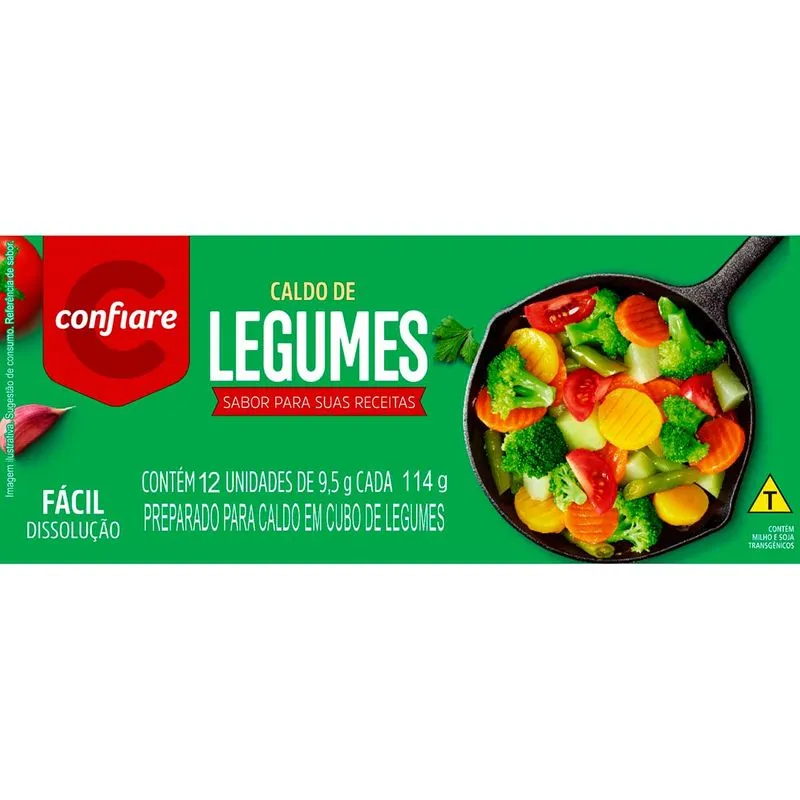 Caldo Em Cubo Confiare Legumes 114g