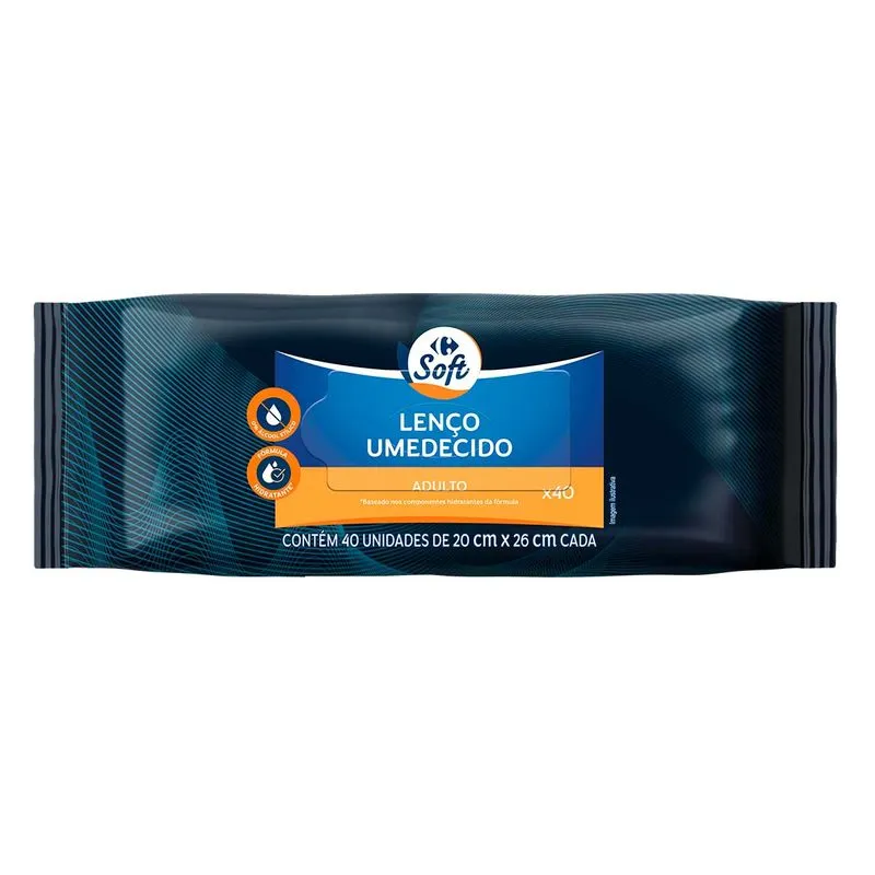 Lenço Geriátrico Carrefour Soft 40 unidades