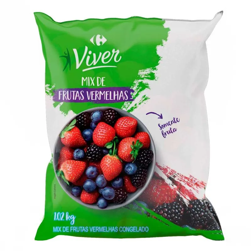Mix Frutas Vermelhas Congelado Carrefour Viver 1.02kg