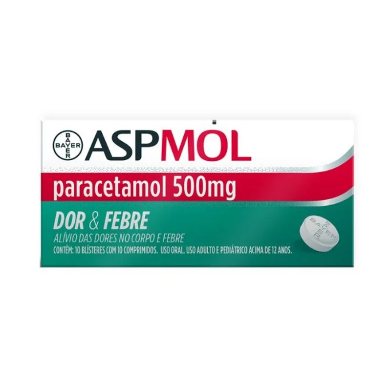 Aspmol 500mg 10 Comprimidos Avulso ASPMOL 500MG 10CP BAYER AV*