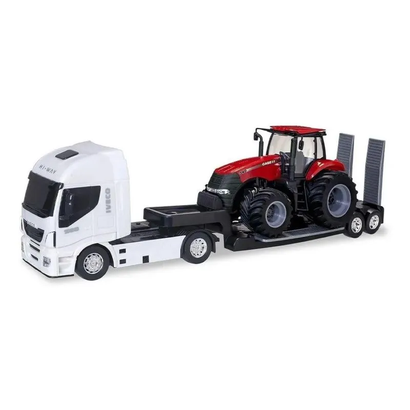 Caminhão Hi Way Plataforma Iveco Com Trator Case 340 Ref403