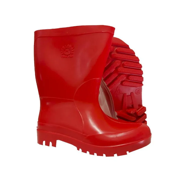Bota Galocha Infantil Cano Médio Sete Léguas Vermelho 25