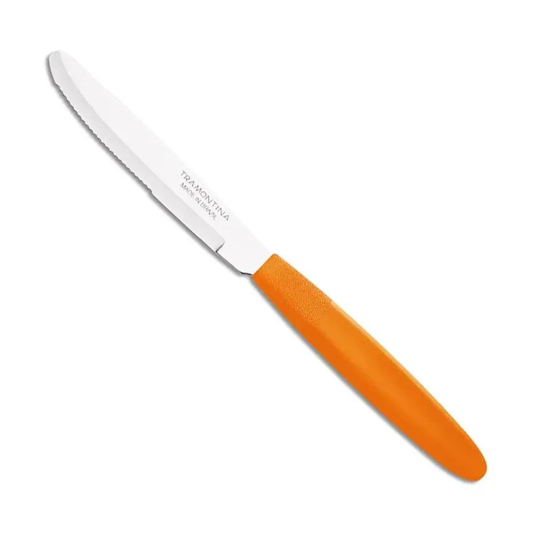 Faca Inox para Sobremesa com Cabo Laranja 3" Ipanema 12 Pç - Tramontina