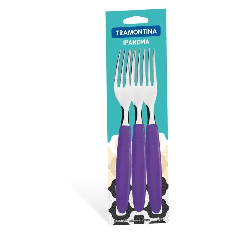 Conjunto Garfos de Mesa 3 Peças Ipanema Púrpura/Roxo - Tramontina