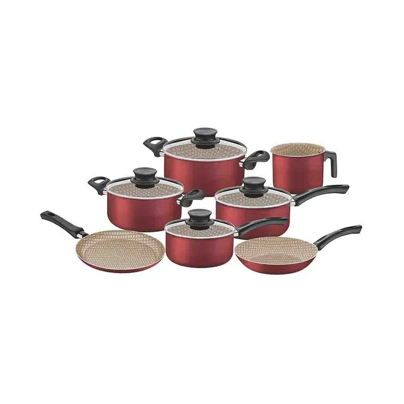 Conjunto de Panelas Tramontina Paris Antiaderente Vermelho com 7 Peças