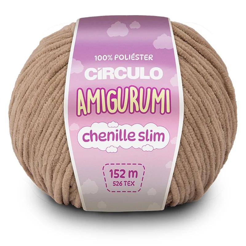Fio Amigurumi Chenille Slim 80g 152m Tex 526 para Crochê e Tricô - Círculo MADEIRA - 7727