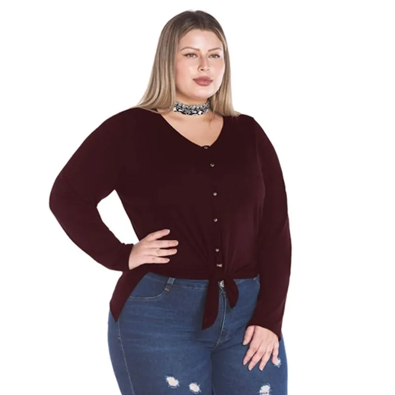 Blusa Feminina Plus Tricot