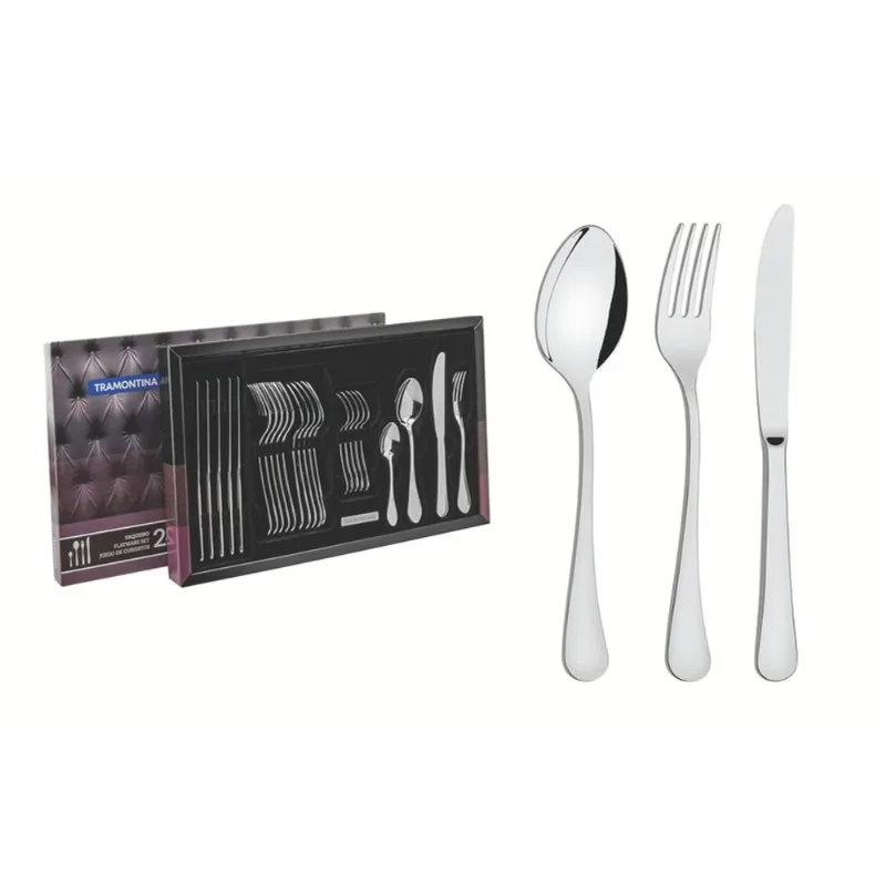 Faqueiro Tramontina Zurique Inox Alto Brilho 24 Peças
