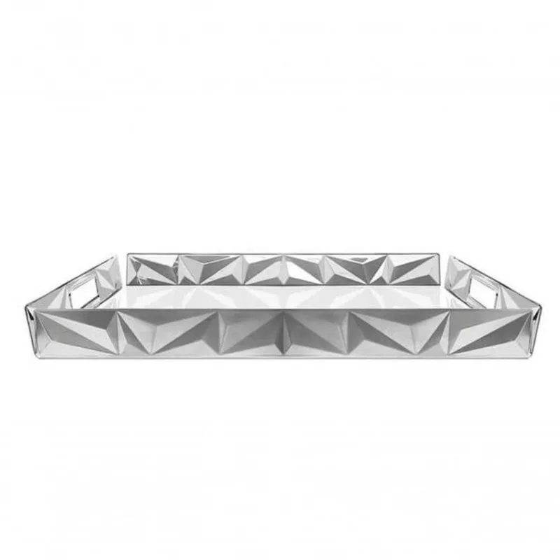 Bandeja Tramontina Prisma Retangular Em Aço Inox 51x36cm