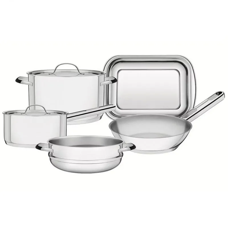 Conjunto de Panelas 5 Peças Tramontina Ísis em Aço Inox Inox