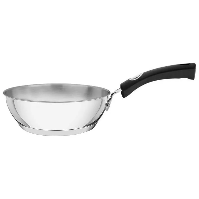 Frigideira Rasa Tramontina em Aço Inox com Fundo Triplo e Cabo de Silicone Solar Silicone 28cm - Tramontina