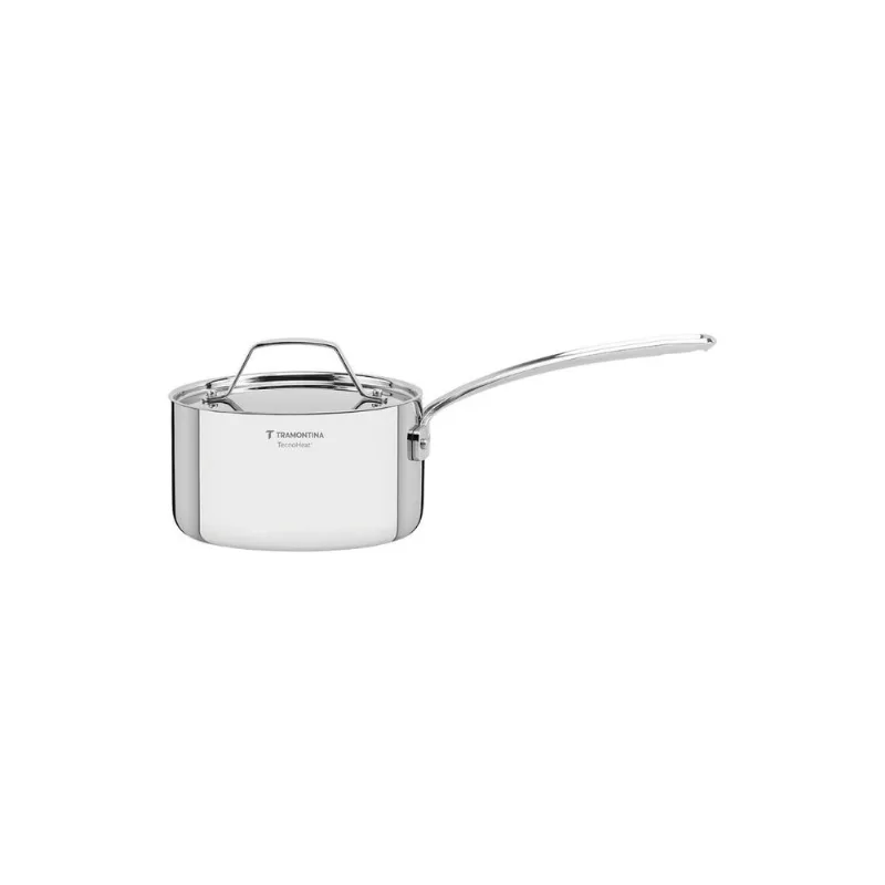 Panela Tramontina Luna em Aço Inox 16 cm 1,7L Fundo Triplo Compatível com Indução