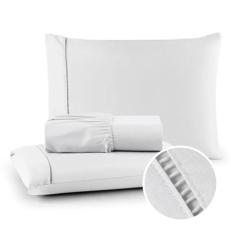 Roupa de Cama Queen 400 Fios 3 Peças 100% Toque Macio