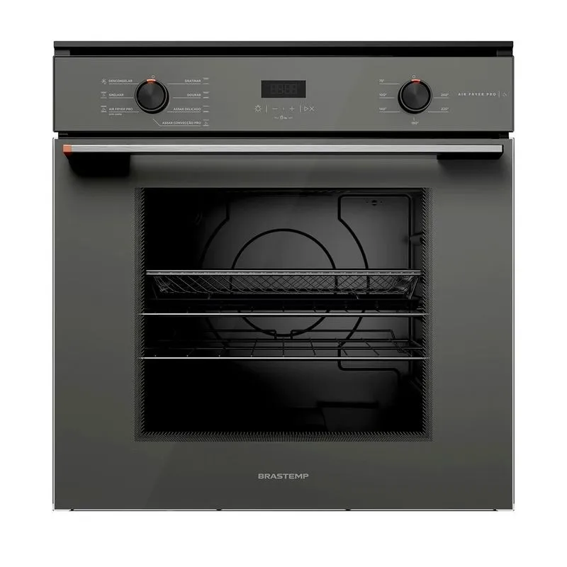Forno Elétrico de Embutir Brastemp com 84 Litros de Capacidade, Função Air Fryer Pro Cinza - BOX84AR