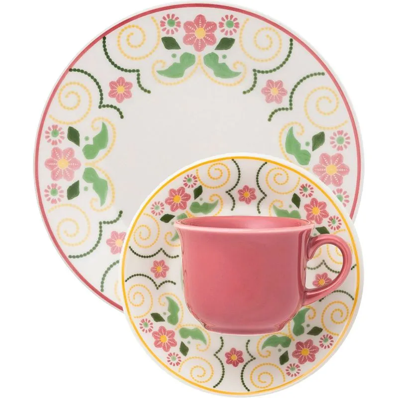 Kit Jogo Café Lanche Atual Lima Oxford 20 Peças 10 Pessoas