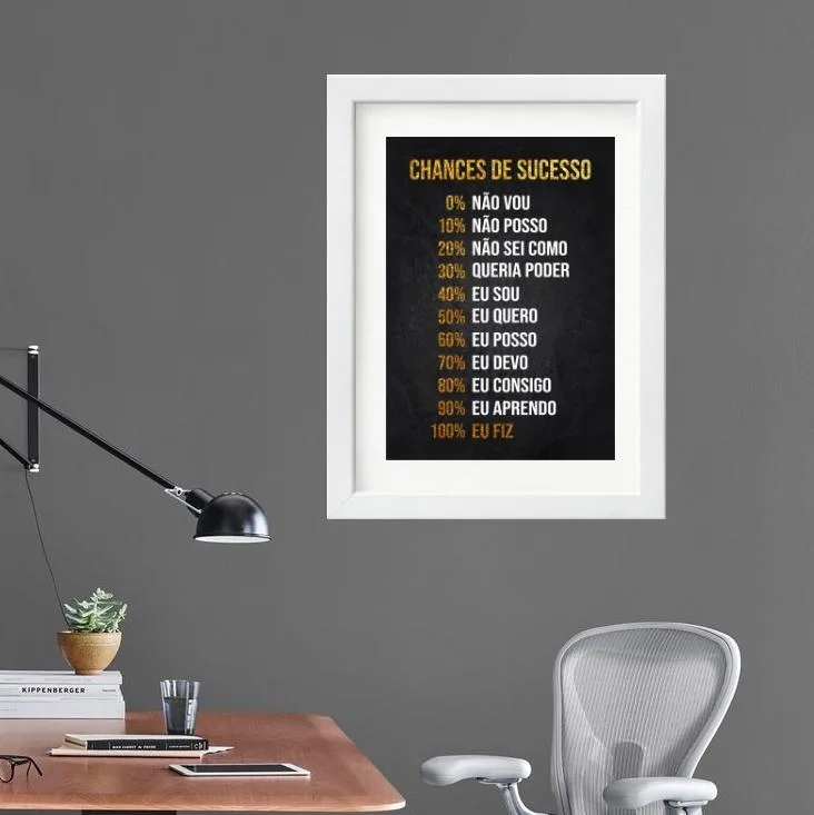 Quadro Motivacional Chances Sucesso - 60x48cm