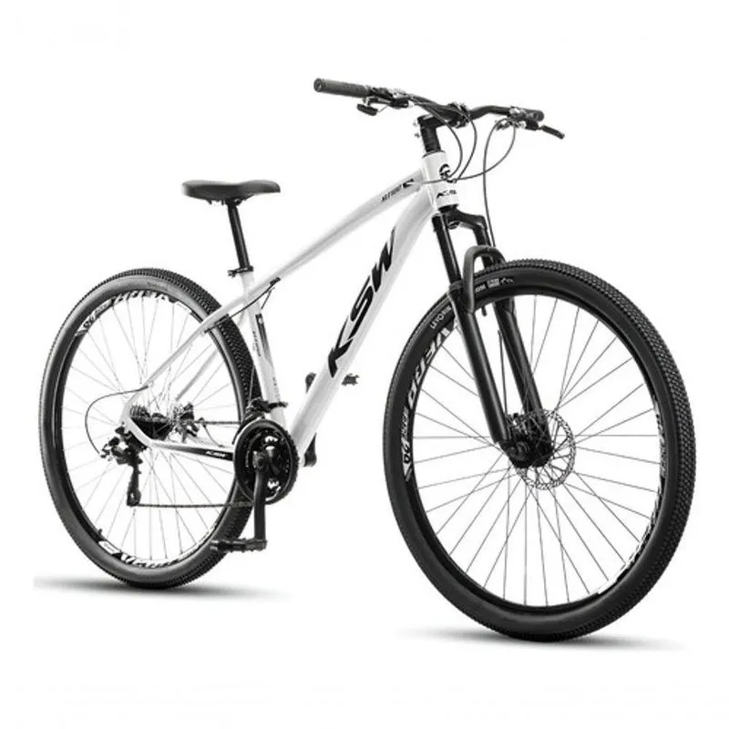 Bicicleta Ksw Xlt 100 Aro 29 24v Freio A Disco Mecânico Mtb Alumínio Branco 17